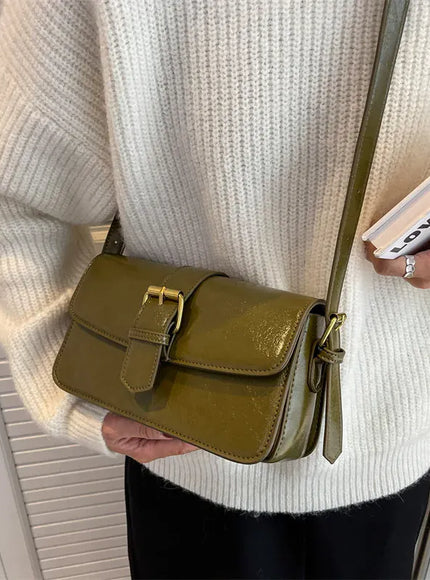 KissICON Waxed Leather Crossbody – Mini Square Purse
