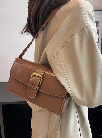 KissICON Waxed Leather Crossbody – Mini Square Purse