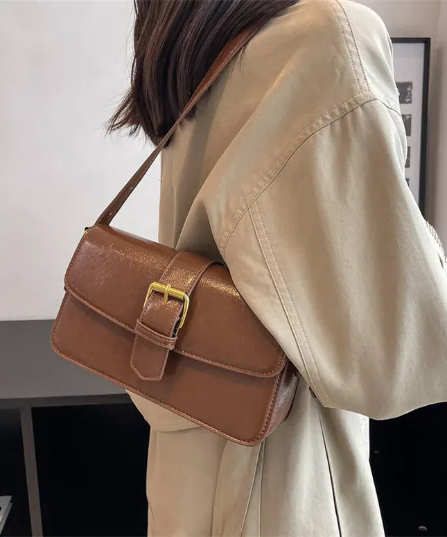 KissICON Waxed Leather Crossbody – Mini Square Purse