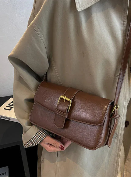KissICON Waxed Leather Crossbody – Mini Square Purse