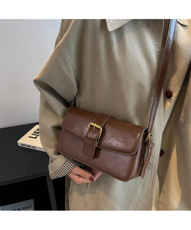 KissICON Waxed Leather Crossbody – Mini Square Purse