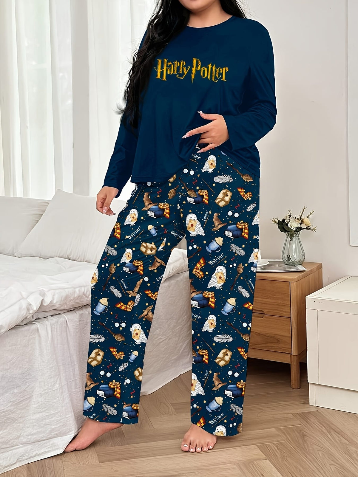jkthpu-45 WB Women'S Plus Size Pajama Set - Cozy