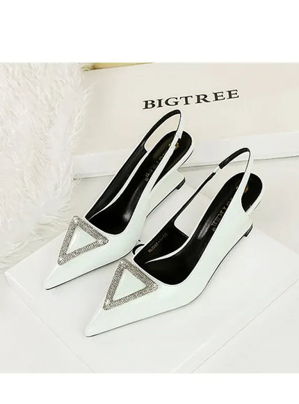 KissICON Wedges Women Shoes High Heel Shallow Pointed Toe