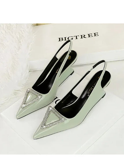 KissICON Wedges Women Shoes High Heel Shallow Pointed Toe