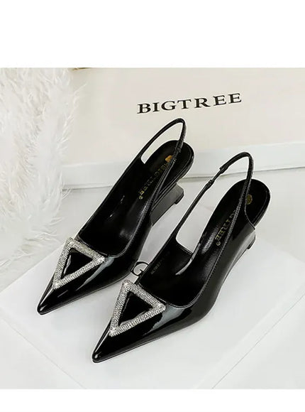 KissICON Wedges Women Shoes High Heel Shallow Pointed Toe