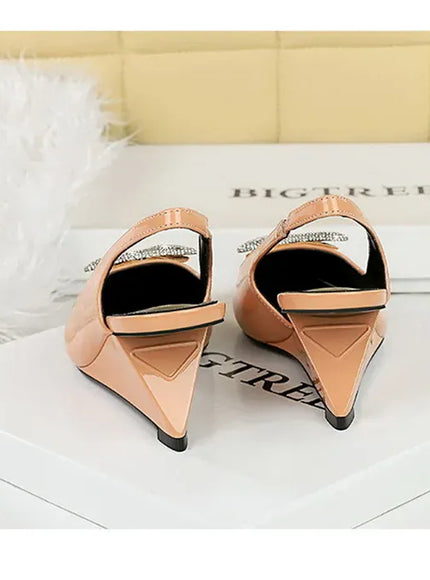 KissICON Wedges Women Shoes High Heel Shallow Pointed Toe