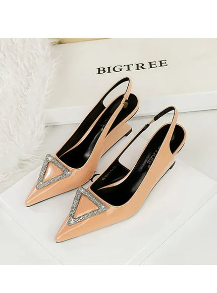 KissICON Wedges Women Shoes High Heel Shallow Pointed Toe