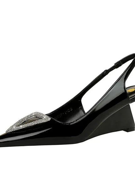 KissICON Wedges Women Shoes High Heel Shallow Pointed Toe