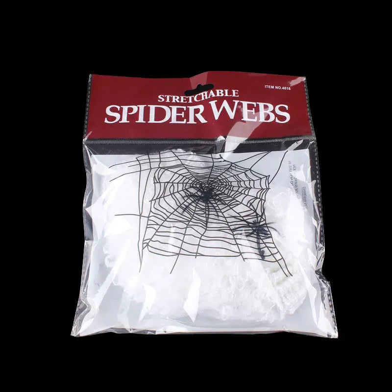 KissICON White / 100g Halloween Decoration Spider Web,Artificial Cobweb,Stretchy Cobweb With Spider,Horror Gothic Haunted House Home Decor