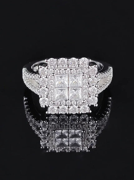 KissICON white / 11 Kissicon Gorgeous Square Shape Ring – Iced Zircon
