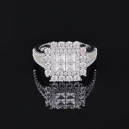 KissICON white / 11 Kissicon Gorgeous Square Shape Ring – Iced Zircon