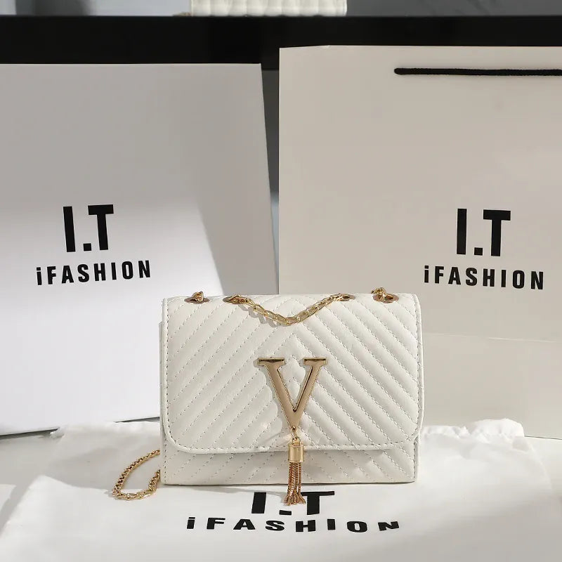 Dropshipman White / 18.5cmX7.5cmX13.5cm Embroidery Women Crossbody Bag Thread Luxury Handbag Shoulder Bags Brand Sequined Tassel Clutch Small Bag and Purse Party