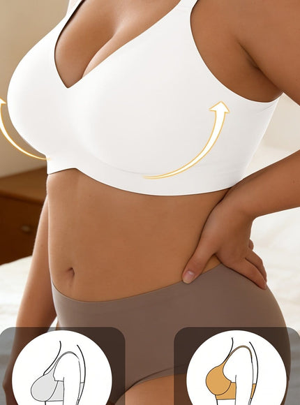 KissICON White / 1XL Comfy Curve Full Coverage Jelly Bra – Soft