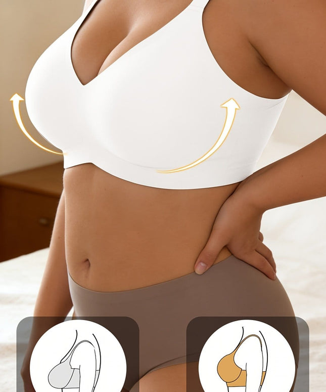 KissICON White / 1XL Comfy Curve Full Coverage Jelly Bra – Soft