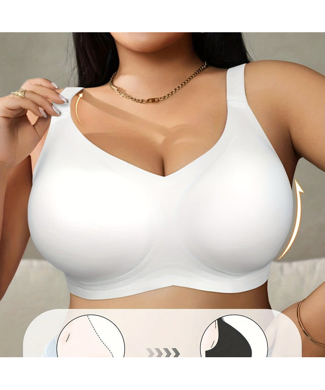 KissICON White / 1XL Curve Seamless Wireless Sports Bras – Effortless