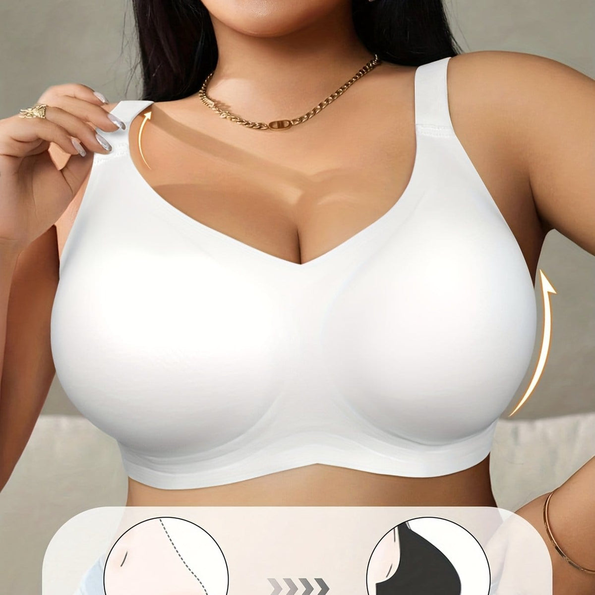 KissICON White / 1XL Curve Seamless Wireless Sports Bras – Effortless