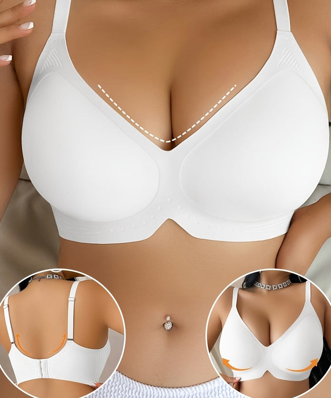 KissICON White / 1XL Curve Wirefree Bra – Lift Support Elegant