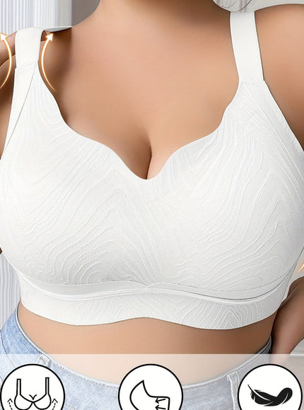 KissICON White / 1XL Women's Curve Light Green Bra – Elasticity Nylon Elastane