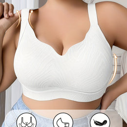 KissICON White / 1XL Women's Curve Light Green Bra – Elasticity Nylon Elastane