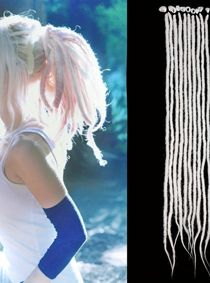 KissICON White / 26inch KissIcon Handmade Crochet Yarn Wigs - Rastafarian Style