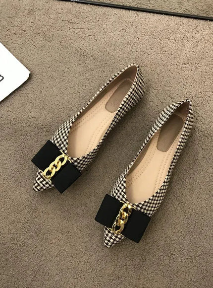 KissICON White / 3.5 Women Flats Shoes 2023 Black Apricot Flat Heel