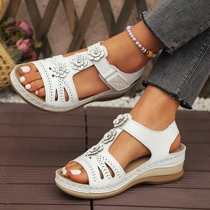 Fashion Flower Decor Wedge Sandals Women 2025 Summer