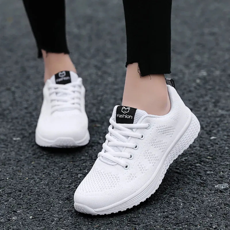 Dropshipman White / 38 2024 Women Sport Shoes Fashion Platform Sneakers Ladies Spring Winter Flats Running Shoes for Woman
