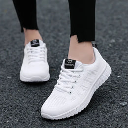 Dropshipman White / 38 2024 Women Sport Shoes Fashion Platform Sneakers Ladies Spring Winter Flats Running Shoes for Woman