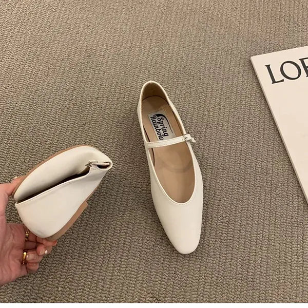 KissICON white / 39 2022 Flat Shoes Women Simple Solid Color Single