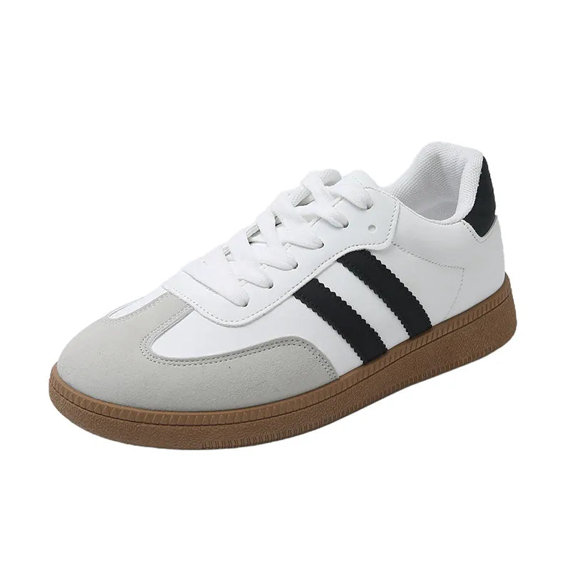 Dropshipman WHITE / 39 Women Tennis Sneakers Flats Ladies Fashion Mixed Colors Lace-up Vulcanized Shoes Spring Autumn Woman Outdoor Trainers Footwear