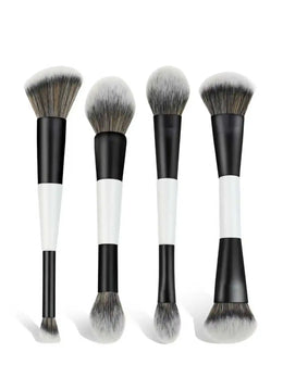 KissICON WHITE 4 Double-Headed Makeup Brushes - Multi-Functional Set