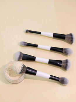 KissICON WHITE 4 Double-Headed Makeup Brushes - Multi-Functional Set