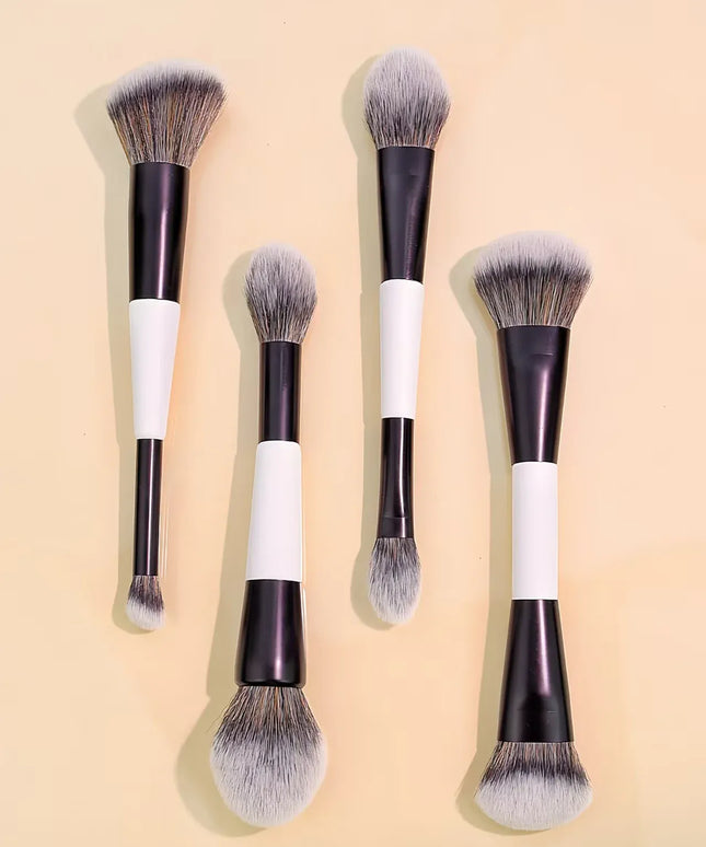 KissICON WHITE 4 Double-Headed Makeup Brushes - Multi-Functional Set