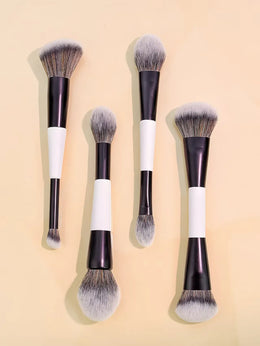 KissICON WHITE 4 Double-Headed Makeup Brushes - Multi-Functional Set