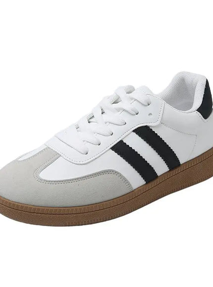 KissICON Footwear White / 40 Fashion Lace-Up Vulcanized Flat Sneakers for Women
