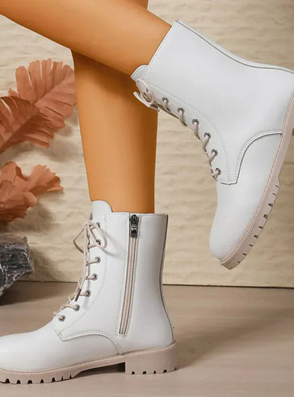 KissICON WHITE / 41 Vintage Brown Pu Leather Boots for Women Spring