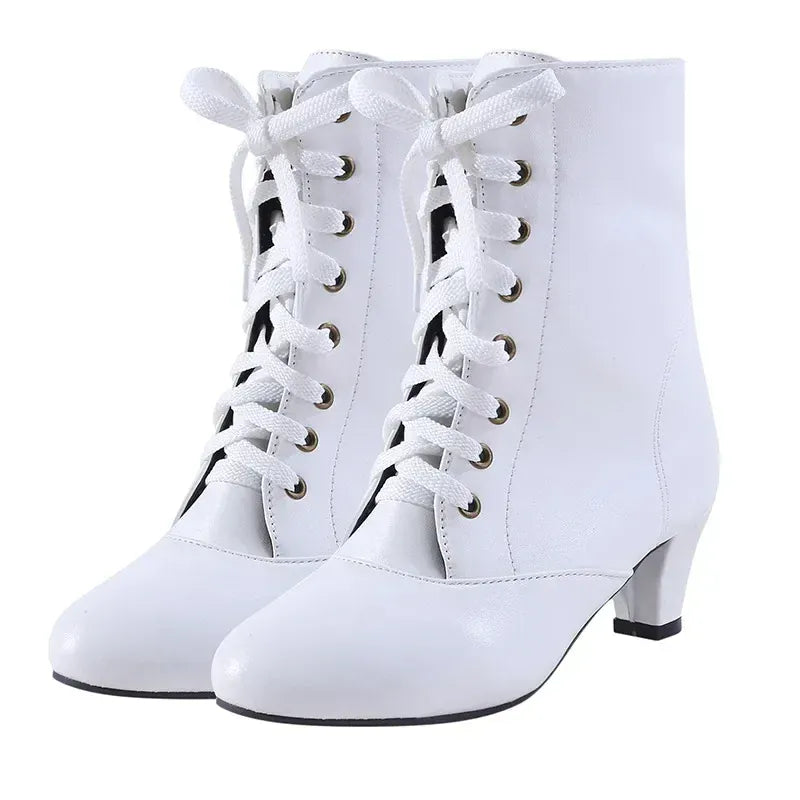 KissICON white / 43 New Fashion Women Low Kitten Heel Ankle Boots