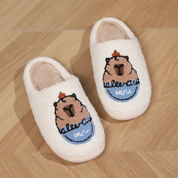 KissICON White / 44-45 / CHINA Smile PoP Cute Women Slippers Indoor Fuzzy Women
