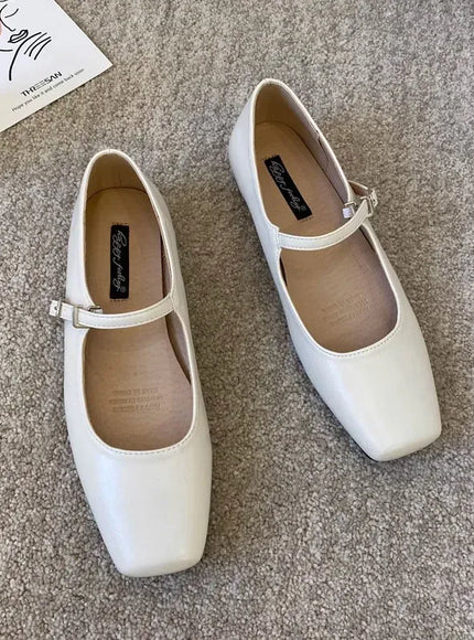 KissICON White / 44 Flat Shoes for Women Silver Mary Jane Women's