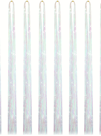 KissICON White 48 Inch Silvery Hair Tinsel Kit