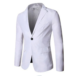 KissICON WHITE / 4XL Korean Style Slim Fit Cotton Blend Three Piece Suit
