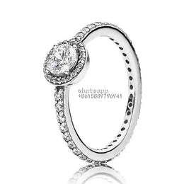 KissICON WHITE / 6 Potdemiel 925 Sterling Silver Knotted Heart Symbol Of Love Crystal Ring For Women Wedding Party pandora Jewelry