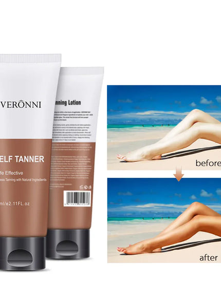 KissICON WHITE / 60ml Body Tanning Oil Bronzing Cream Natural Streak Free
