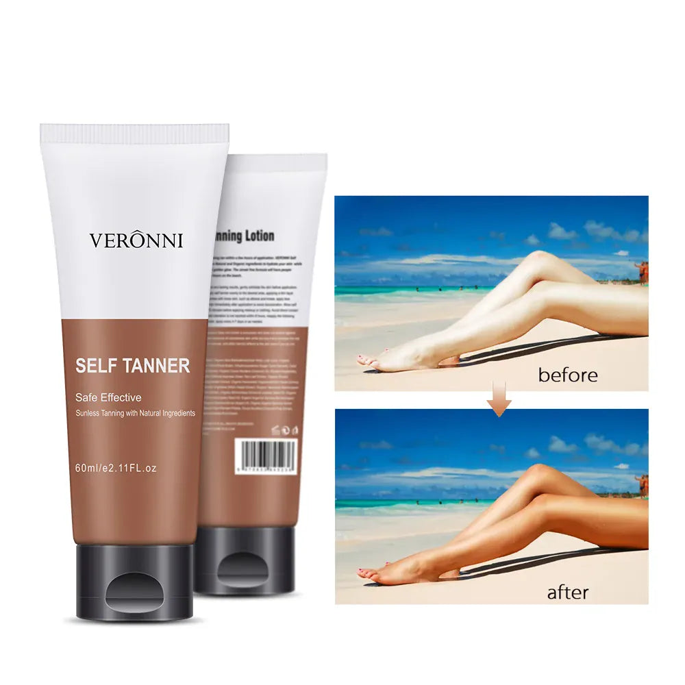 KissICON WHITE / 60ml Body Tanning Oil Bronzing Cream Natural Streak Free