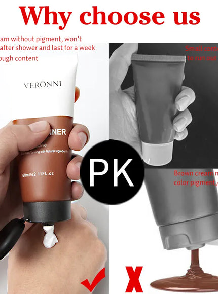 KissICON WHITE / 60ml Body Tanning Oil Bronzing Cream Natural Streak Free