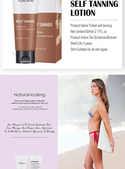 KissICON WHITE / 60ml Body Tanning Oil Bronzing Cream Natural Streak Free