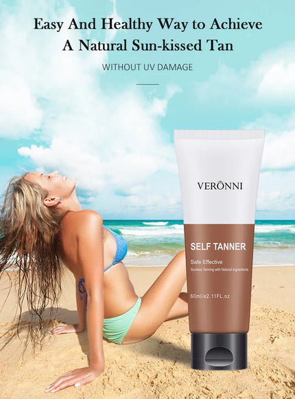 KissICON WHITE / 60ml Body Tanning Oil Bronzing Cream Natural Streak Free
