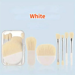 KissICON White 6Pcs KissIcon Mini Makeup Brushes Set 6Pcs - Portable
