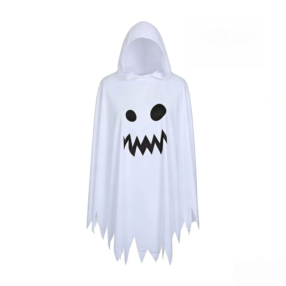 KissICON White / 75CM Halloween Trick or Treat Ghost Cosplay Costume Hooded Ghosts Face Cloak White Black Fancy Dress Family Matching Outfits