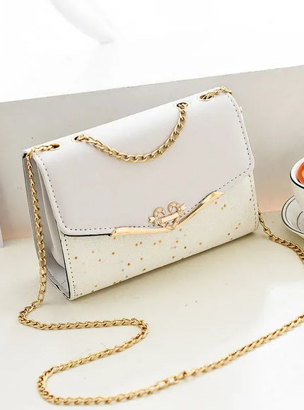 KissICON White / Bag only Faux Leather Chain Crossbody – Shoulder Purse Day
